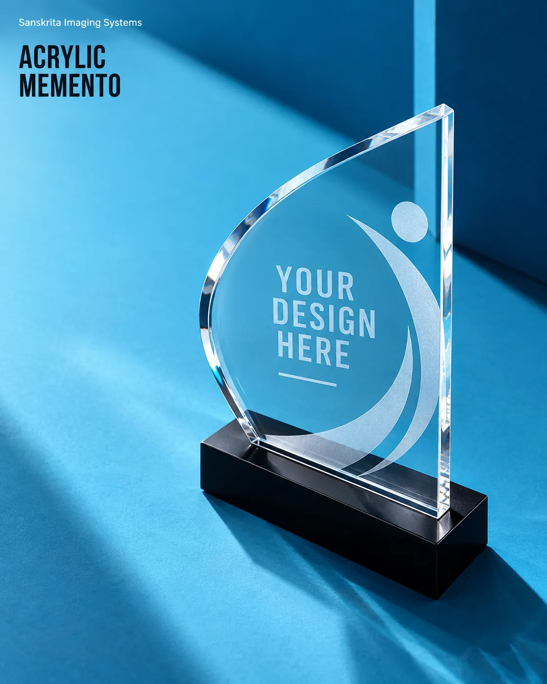 Acrylic memento, an alternative blank layout for a custom design