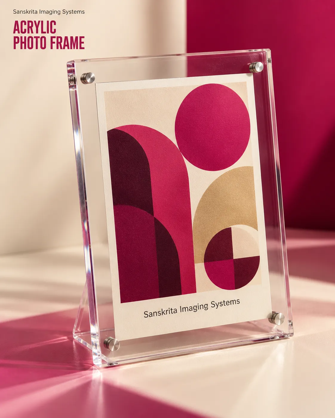 Acrylic photo frame with an alternative printed finish