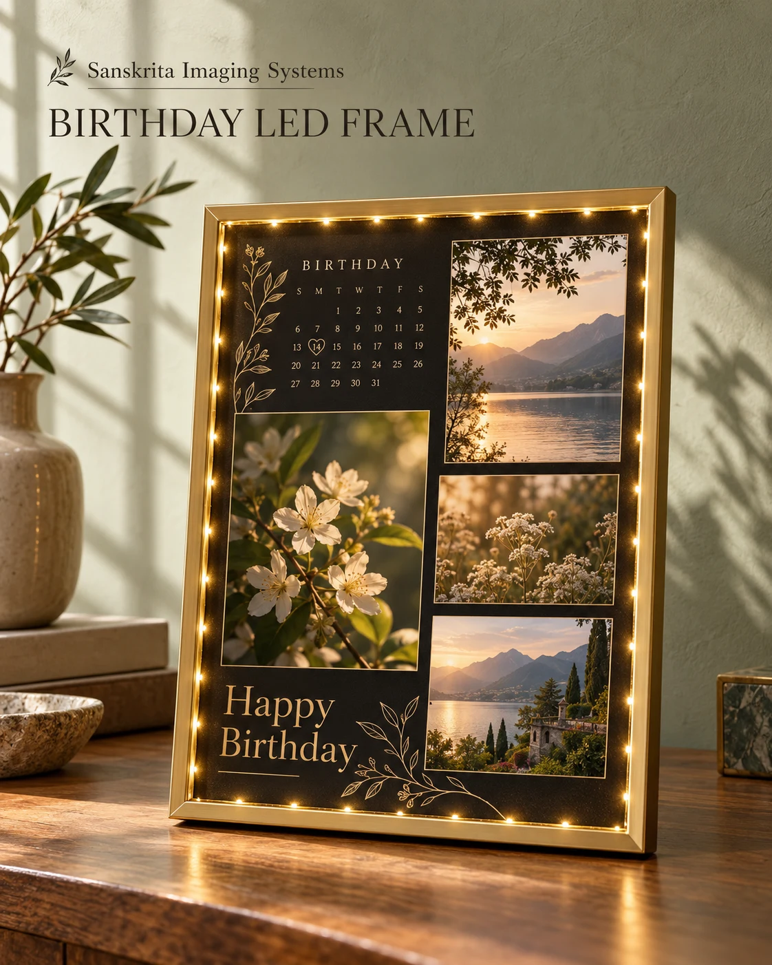 Birthday LED calendar frame — personalised gift idea