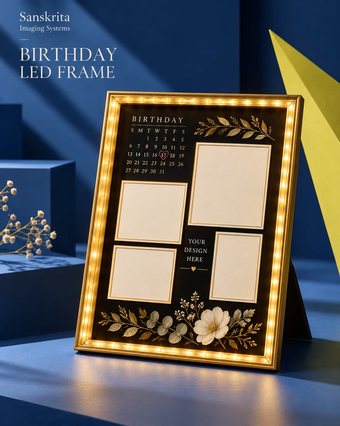 Birthday LED calendar frame, an alternative blank layout for a custom design