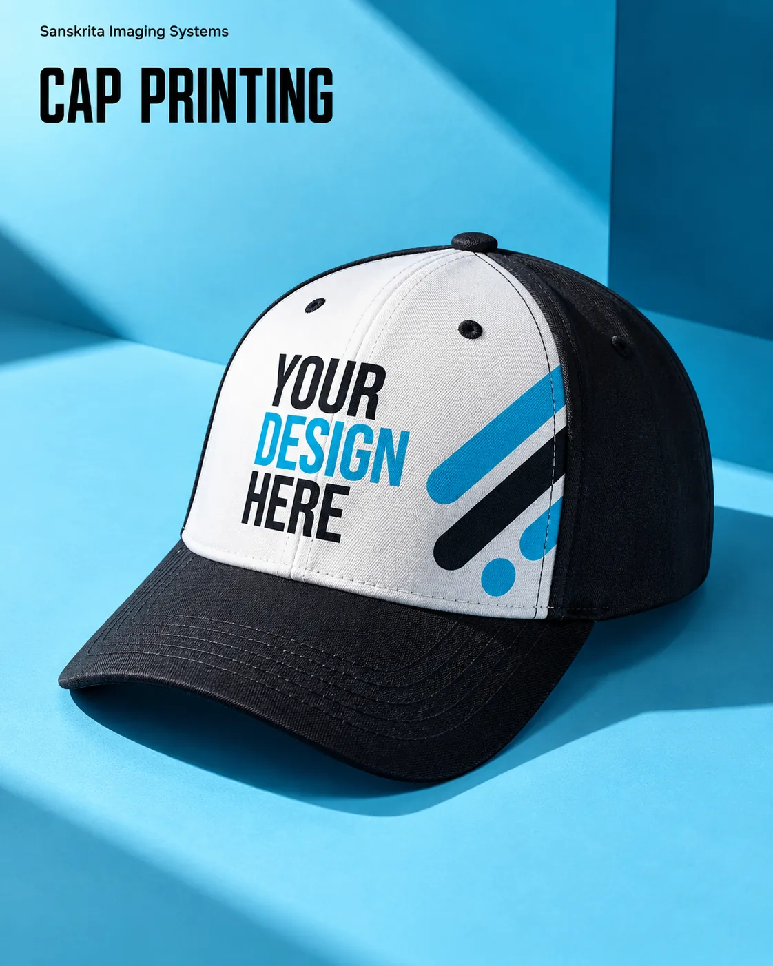 Cap printing, an alternative blank layout for a custom design