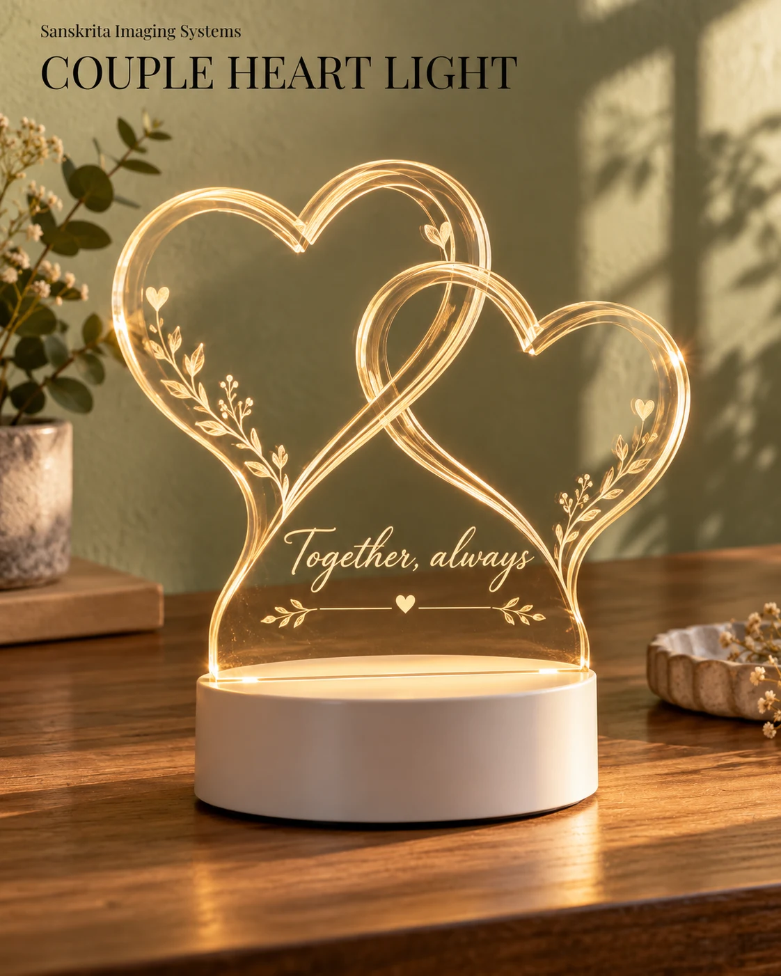 Couple heart lamp — personalised gift idea