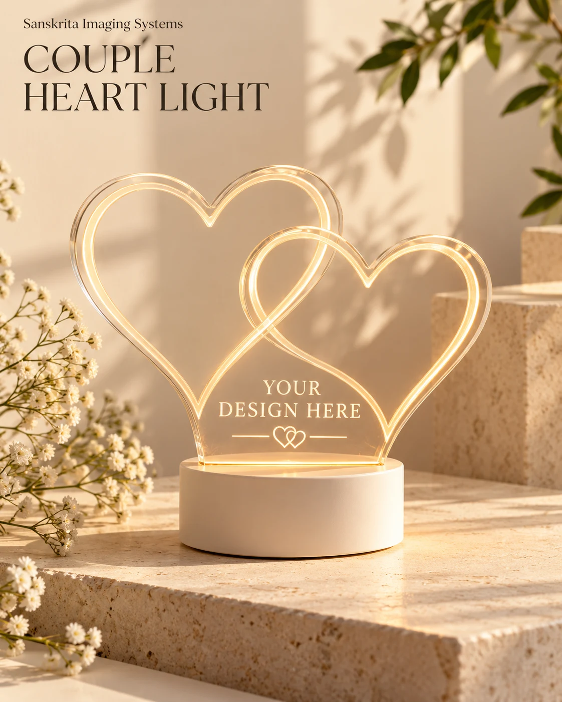 Couple heart lamp ready for your own design