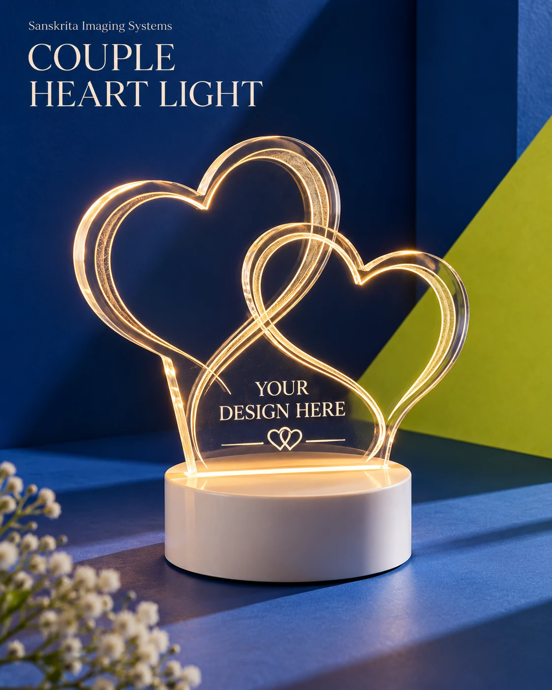Couple heart lamp, an alternative blank layout for a custom design