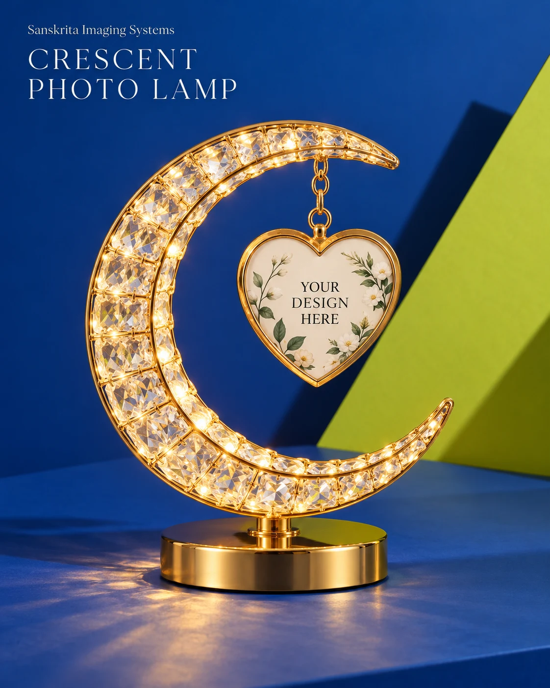 Crescent photo lamp ready for your own design