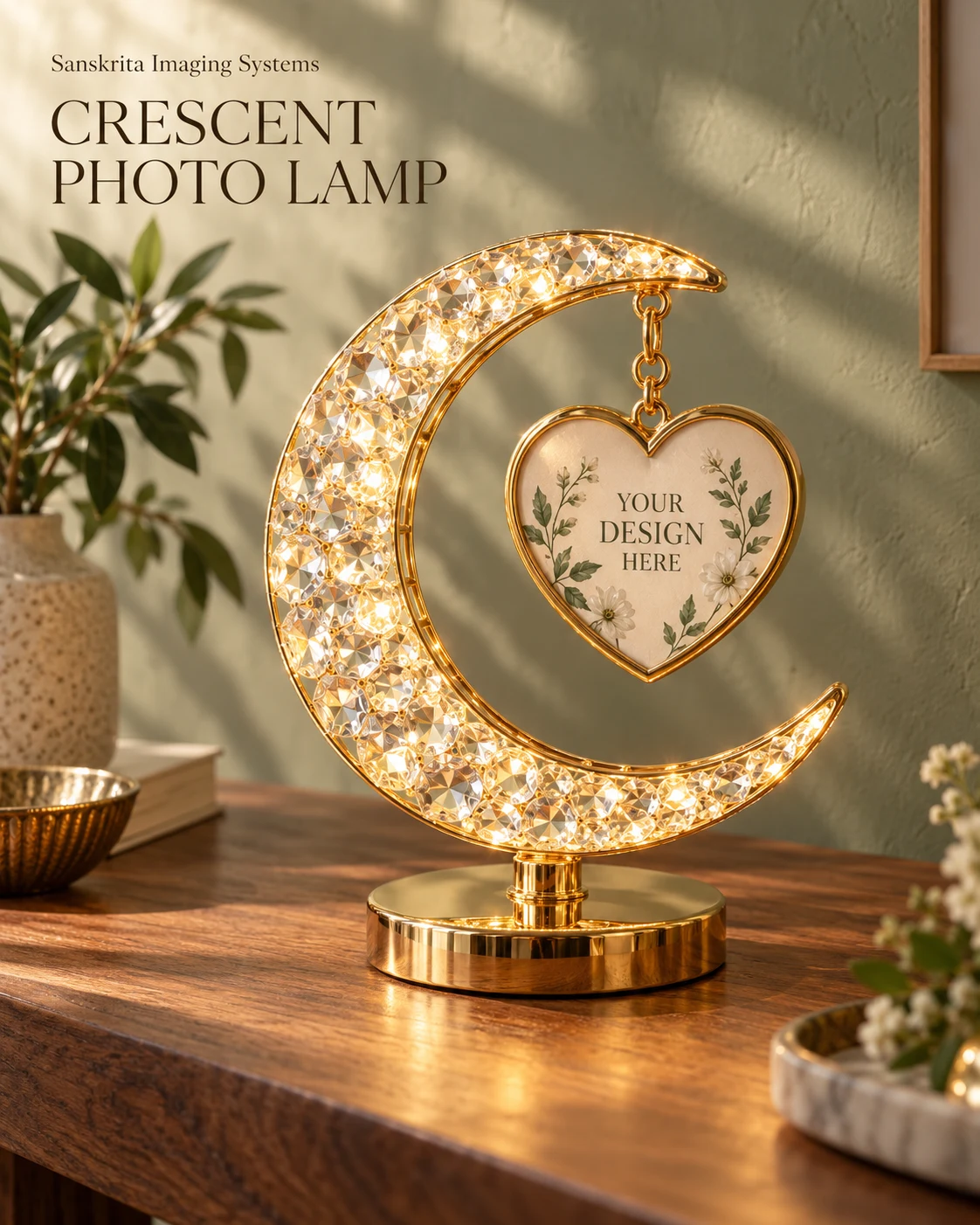 Crescent photo lamp, an alternative blank layout for a custom design