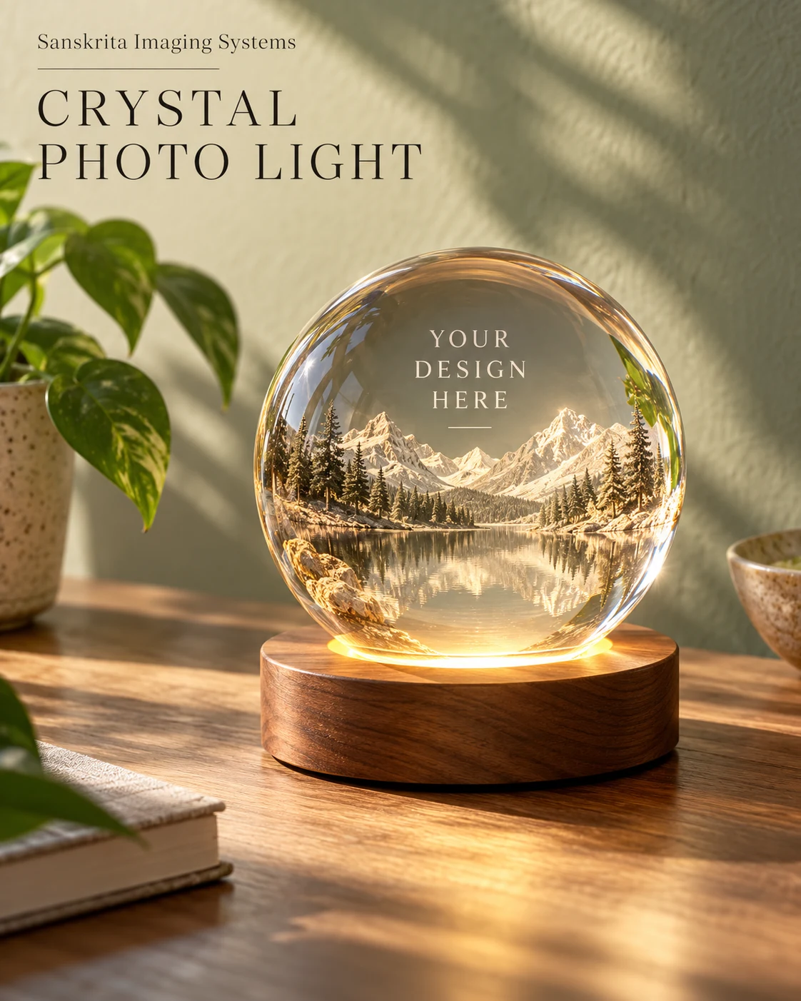 Crystal photo lamp, an alternative blank layout for a custom design