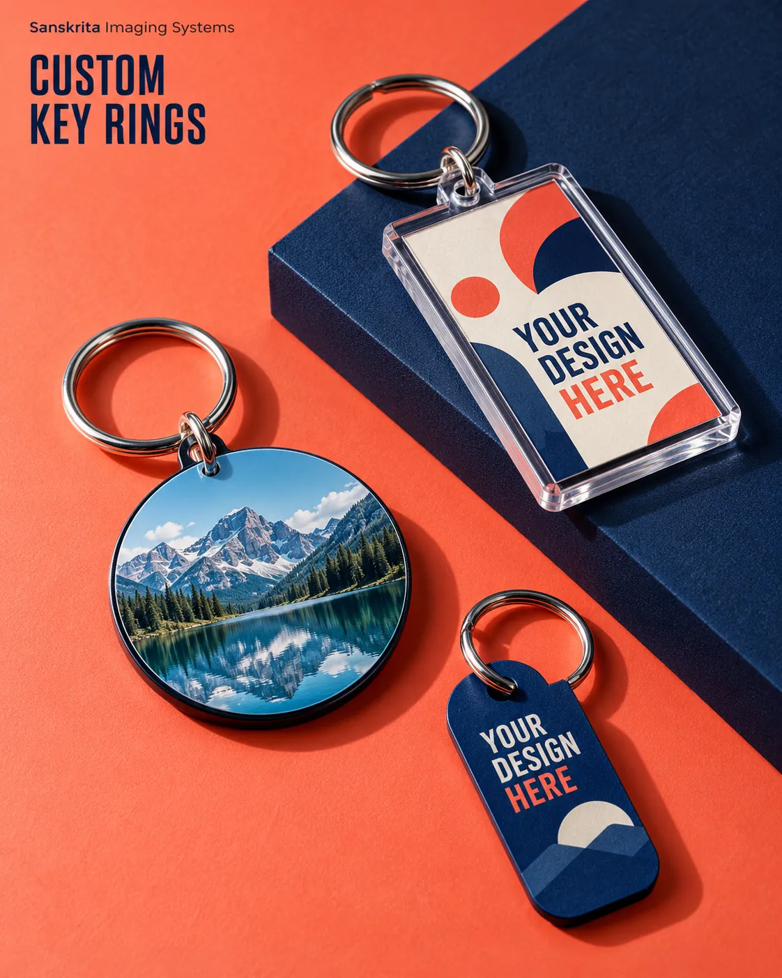 Custom key ring, an alternative blank layout for a custom design