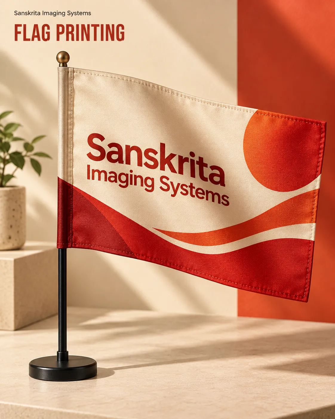 Flag printing with an alternative printed finish