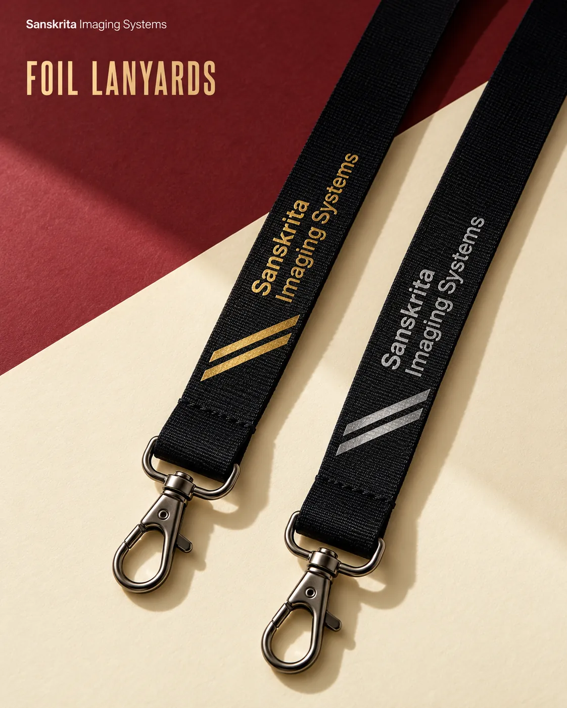 Gold and silver foil lanyards
