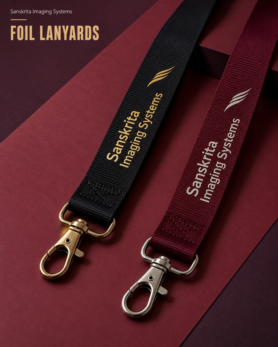 Gold and silver foil lanyards with an alternative printed finish