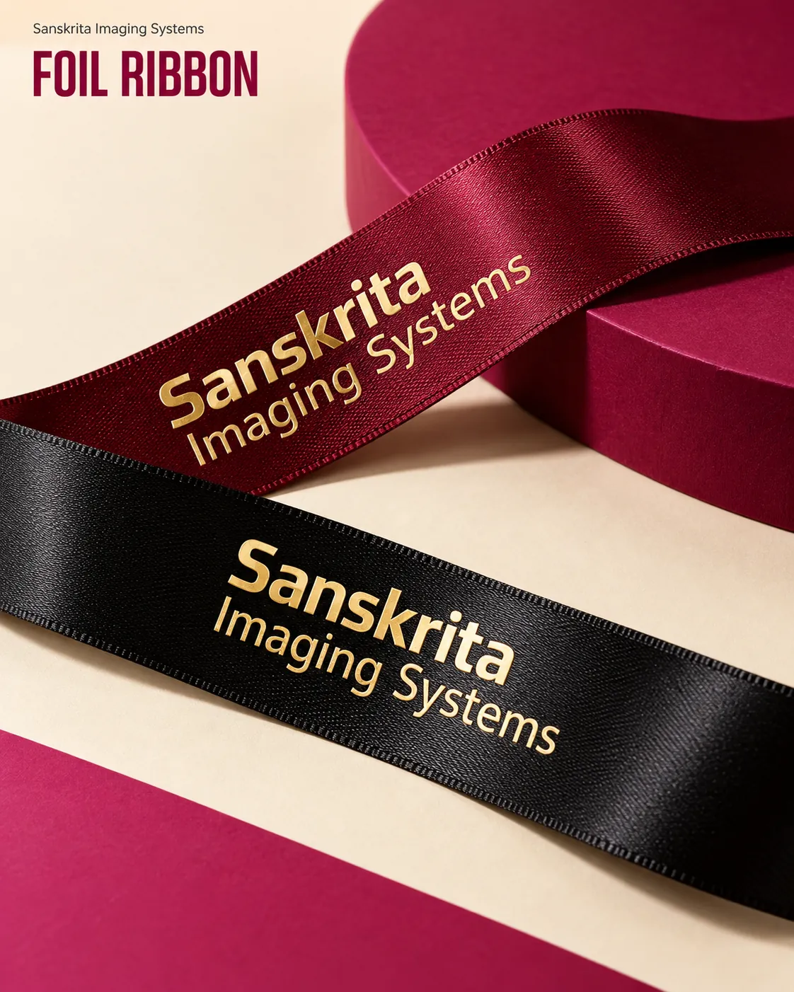 Gold and silver foil ribbon printing with an alternative printed finish