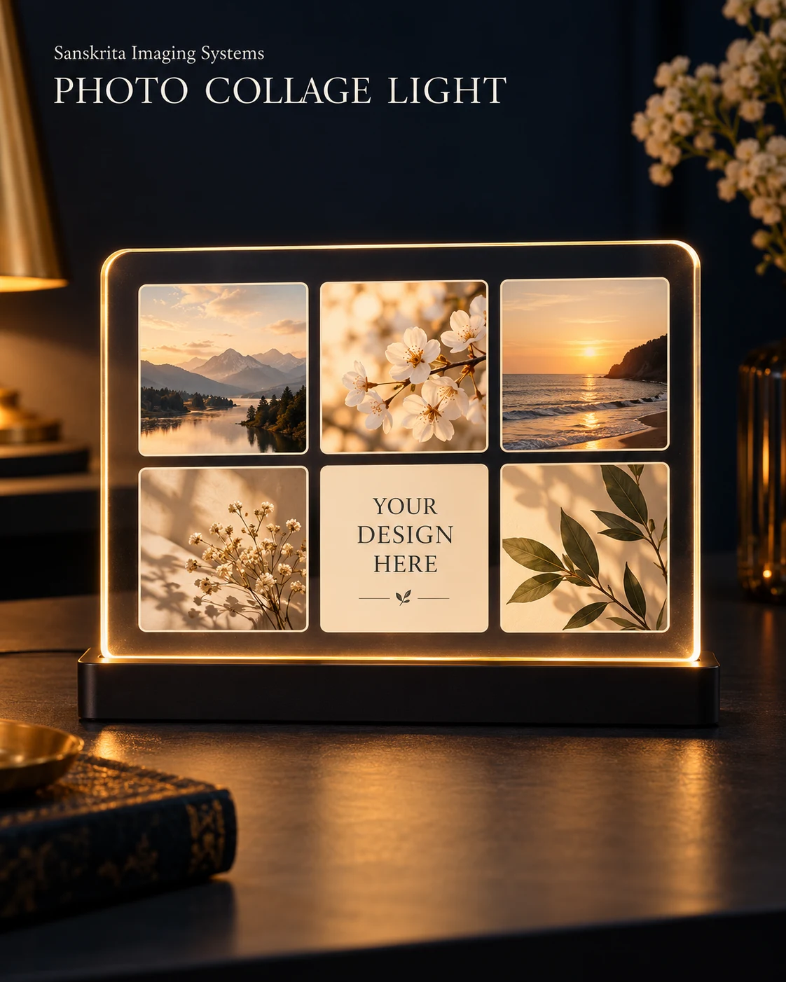 LED photo collage lamp ready for your own design