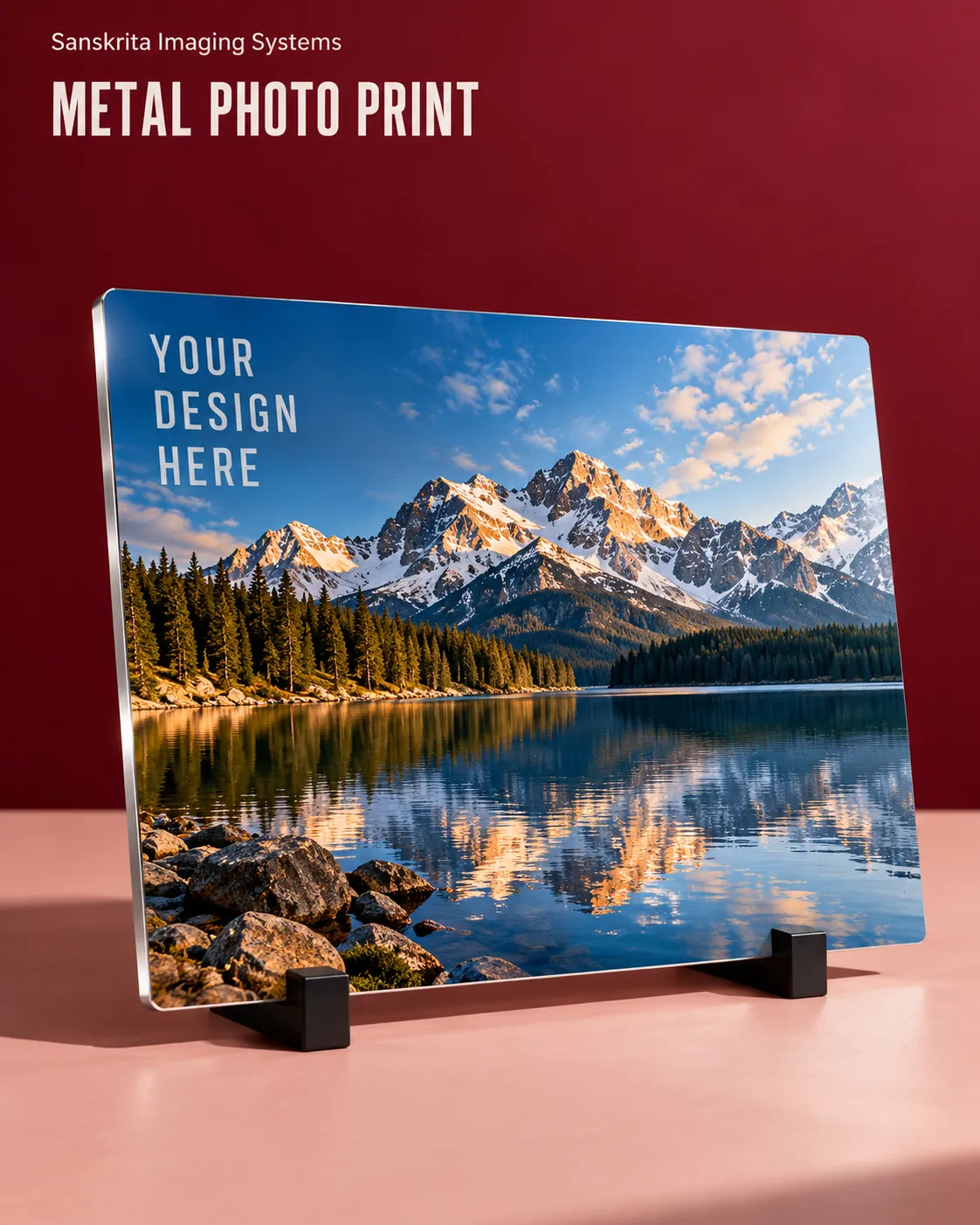 Metallic sheet photo print ready for your own design