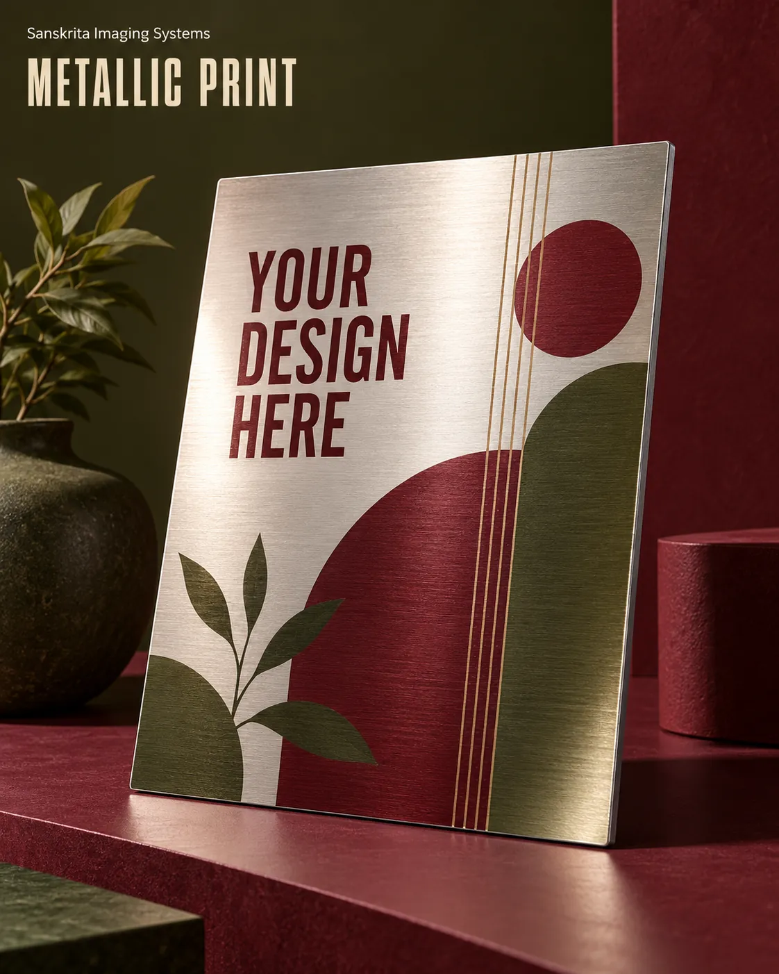 Metallic sheet printing ready for your own design
