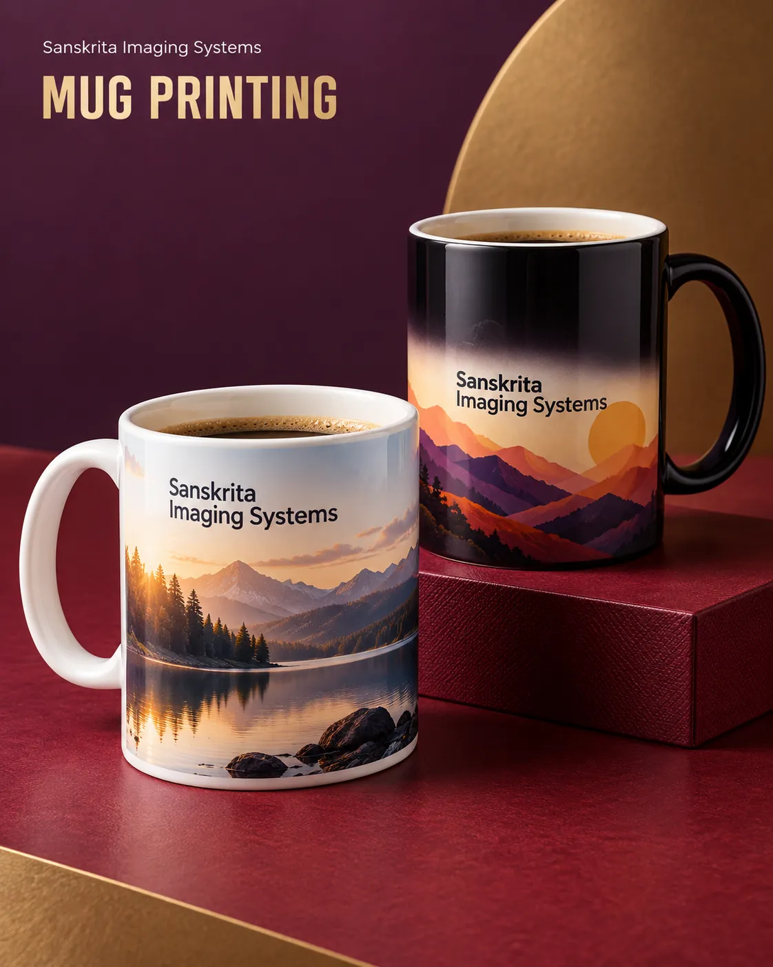 Mug and magic mug printing with an alternative printed finish