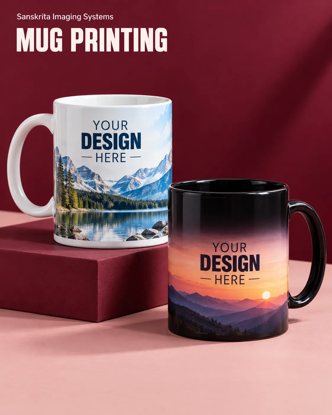 Mug and magic mug printing ready for your own design