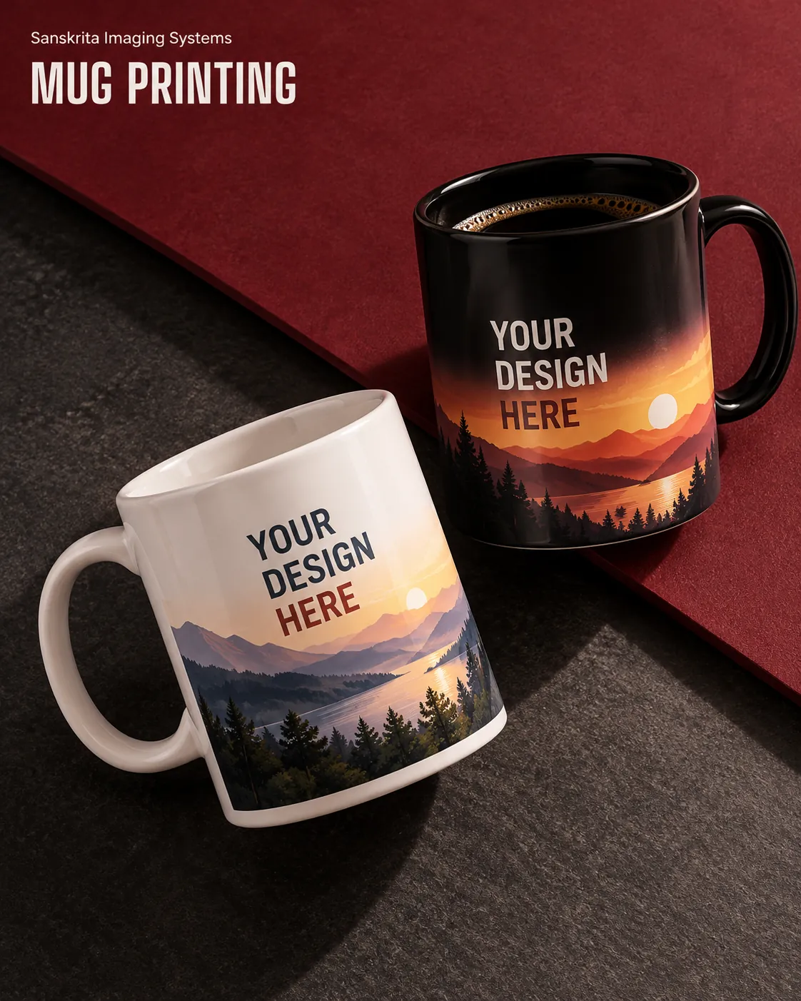 Mug and magic mug printing, an alternative blank layout for a custom design