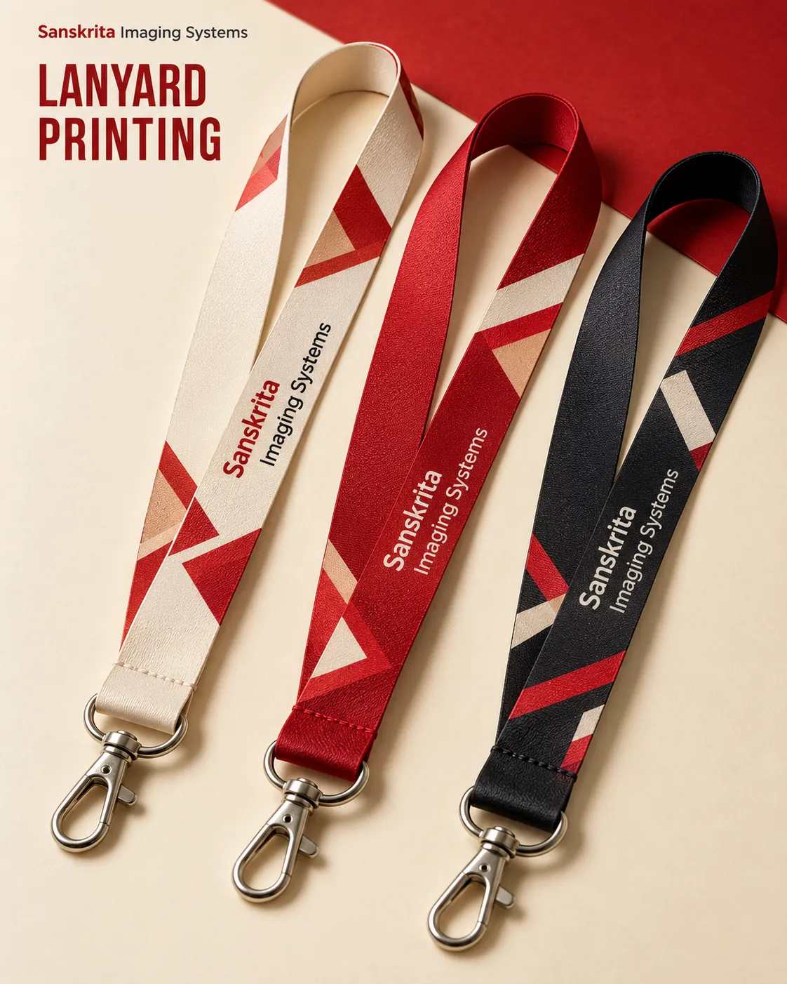 Multicolour lanyards with an alternative printed finish