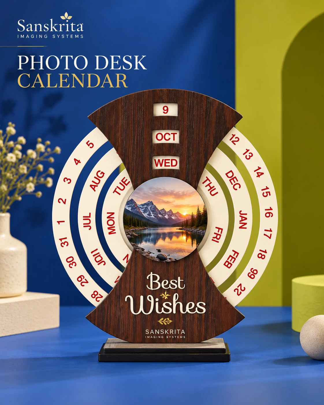 Personalised desk calendar with an alternative printed finish