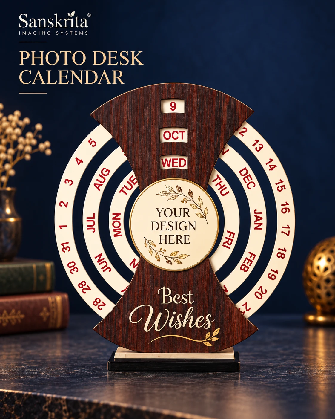 Personalised desk calendar, an alternative blank layout for a custom design