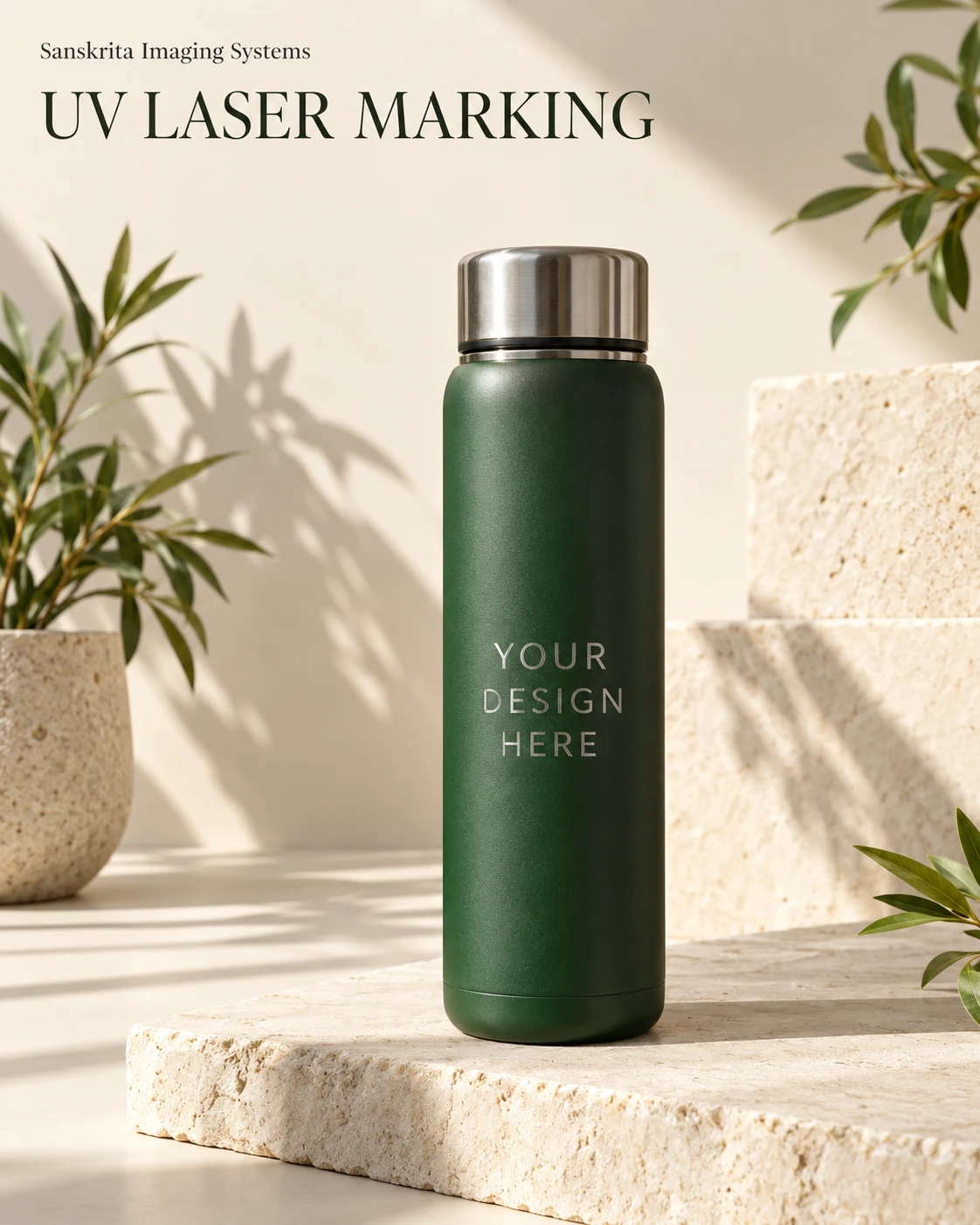 UV laser marking example: your mark on a flask