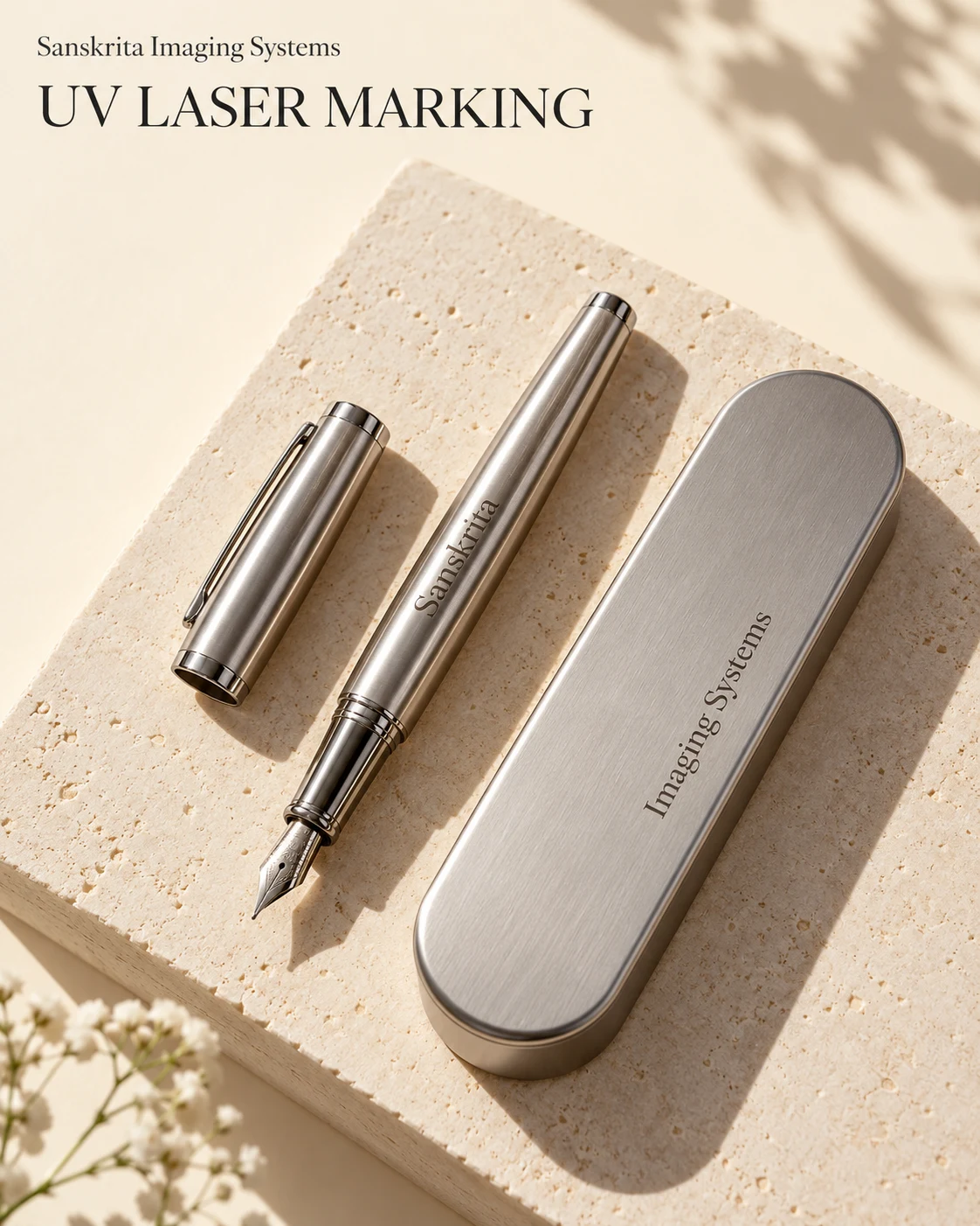 UV laser marking example: pens and cases