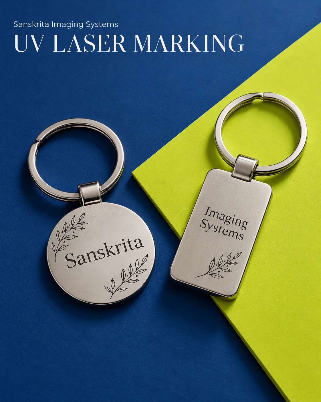 UV laser marking example: metal key rings